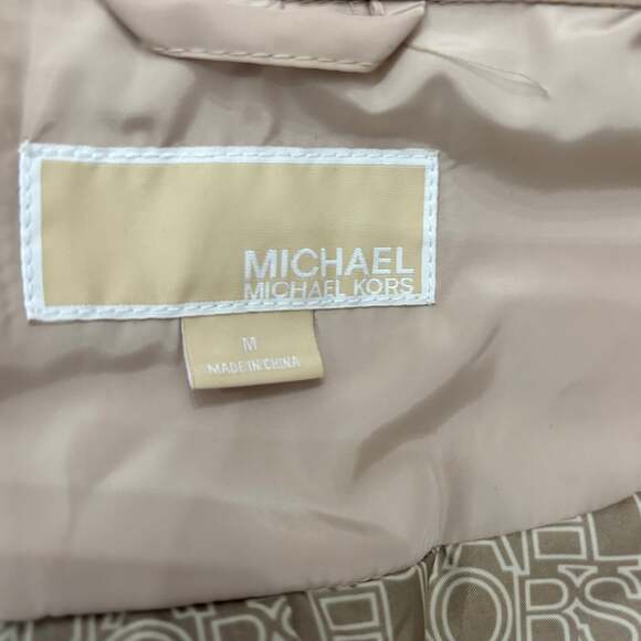 Michael Michael Kors Women’s Quilted Jacket Coat Beige Size M Medium - Picture 9 of 11
